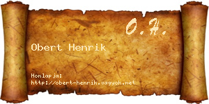 Obert Henrik névjegykártya